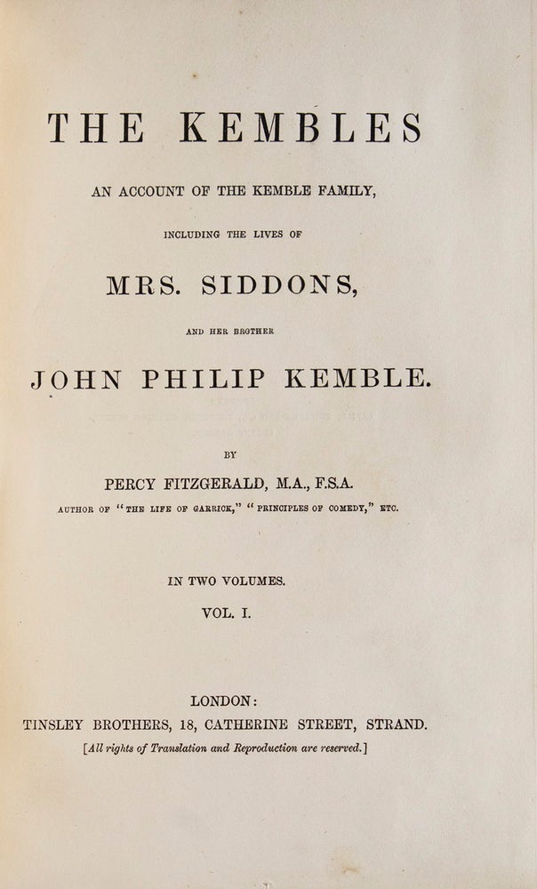 The Kembles. An Account of the Kemble Family