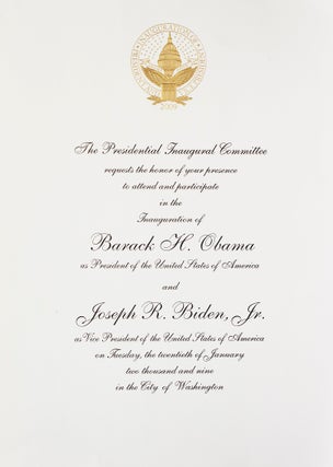 Item #317506 Invitation to the Inauguration of Barack Obama as President of the United States....