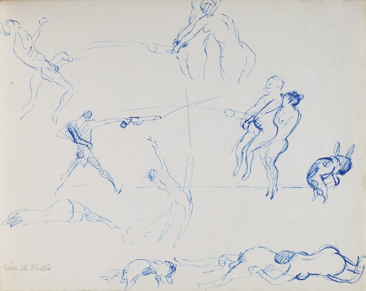 Portfolio of 20 original erotic drawings