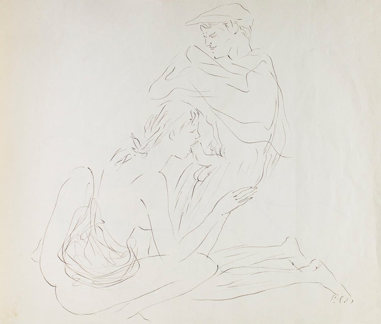 Portfolio of 20 original erotic drawings