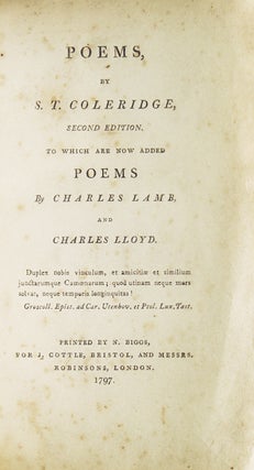 Poems … to Which are Now Added Poems by Charles Lamb and Charles Lloyd