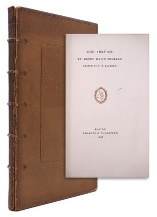 Item #317740 The Service. Edited by F. B. Sanborn. Binding, Henry David Thoreau