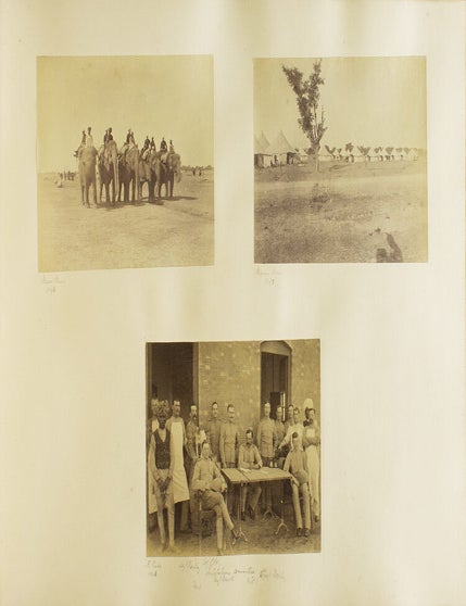 Photograph album depicting sights, hunting, and equestrian themes in India and Egypt