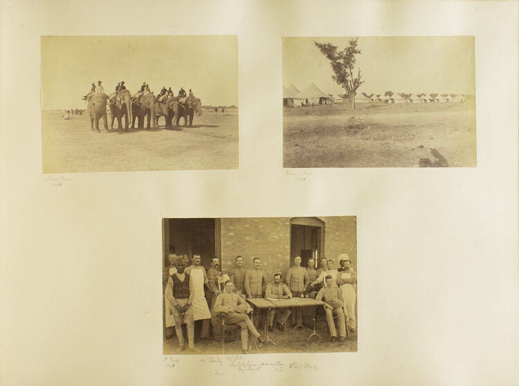 Photograph album depicting sights, hunting, and equestrian themes in India and Egypt