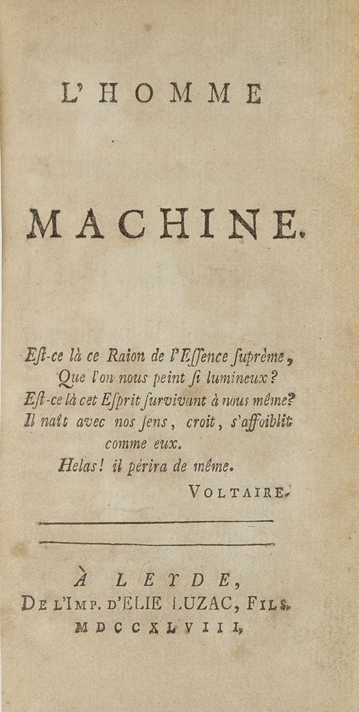 L'Homme Machine [Bound with:] L'Homme plus que Machine