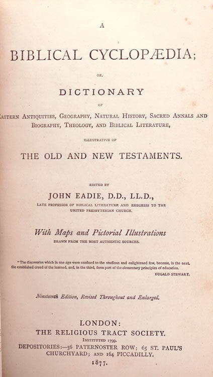 A Bibical Cyclopaedia or, Dictionary