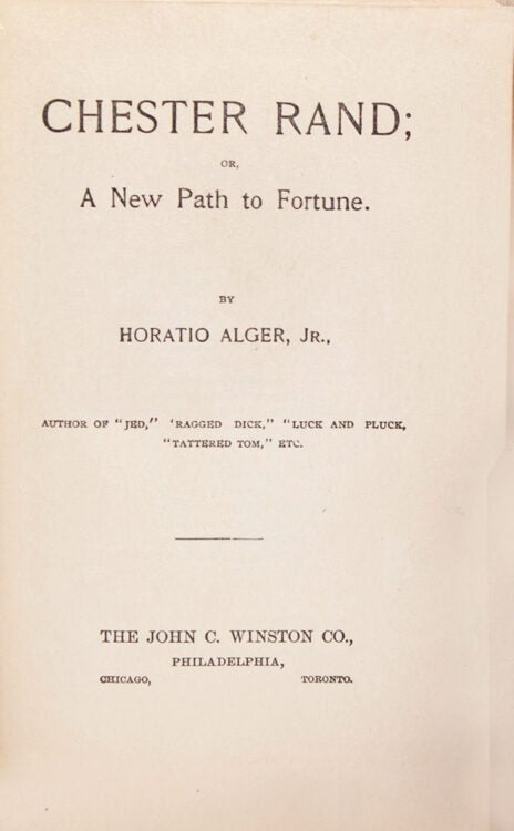 Chester Rand; or, A New Path to Fortune