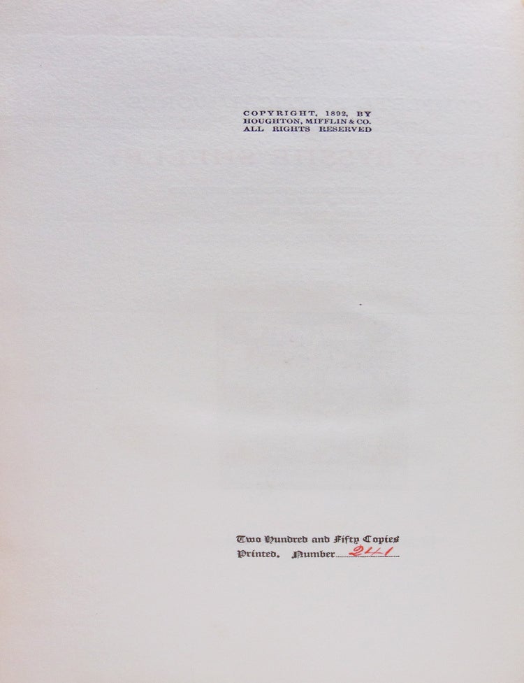 The Complete Poetical Works...the text newly collated and revised and edited with a memoir and notes by George Edward Woodberry