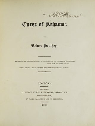 Item #31892 The Curse of Kehama. Robert Southey
