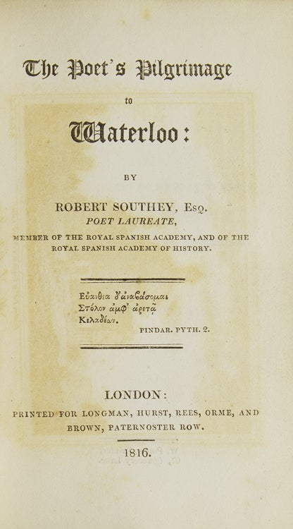 The Poet's Pilgrimage to Waterloo