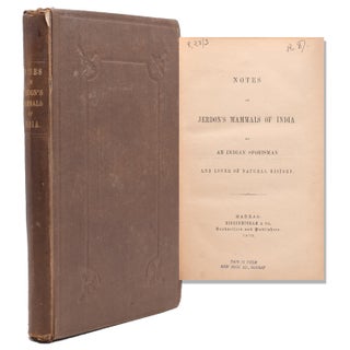 Item #319312 Notes on Jerdon's Mammals of India. Andrew Cooke McMaster
