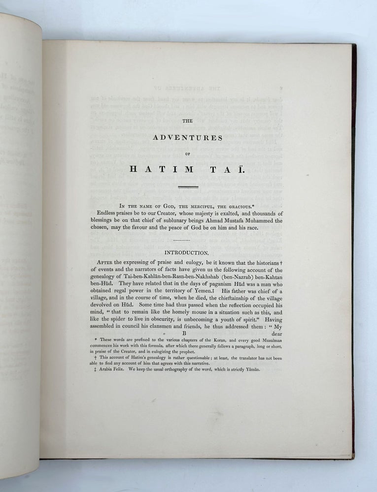 The Adventures of Hatin Taî. A Romance. Translated from the Persian by Duncan Forbes (3/4)