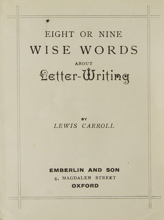 Eight or Nine Wise Words about Letter-Writing [with Stamp Case and Envelope]
