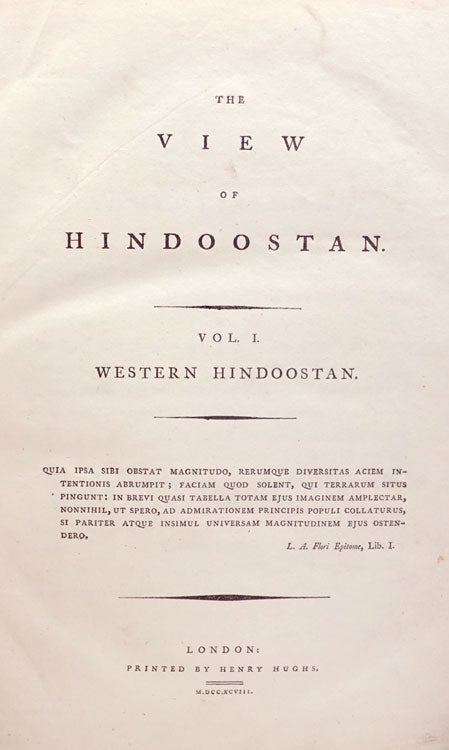 The View of Hindoostan - Western Hindoostan, Vol. II The View of Hindoostan - Eastern Hindoostan