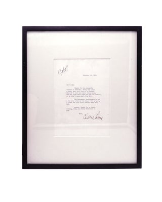Item #319528 TLS. To John (Golden) thanking him for tickets to his production of Skylark for...