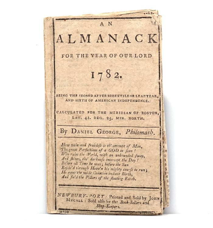 An Almanack for the Year of our Lord 1782