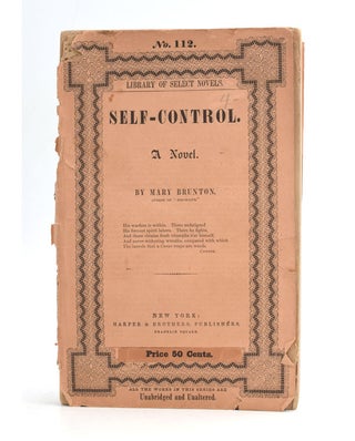 Item #319806 Self-Control. A Novel. Mary Brunton