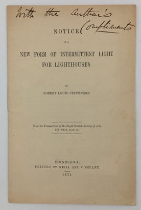 Item #319958 Notice of a New Form of Intermittent Light for Lighthouses … From the Transactions...