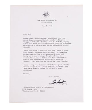Item #320129 Archive of 13 Typed Letters, signed, to Robert and/or Margaret McNamara, including a...