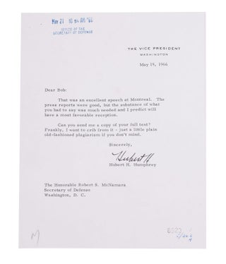 Archive of 13 Typed Letters, signed, to Robert and/or Margaret McNamara, including a heartfelt letter on the death of Robert Kennedy