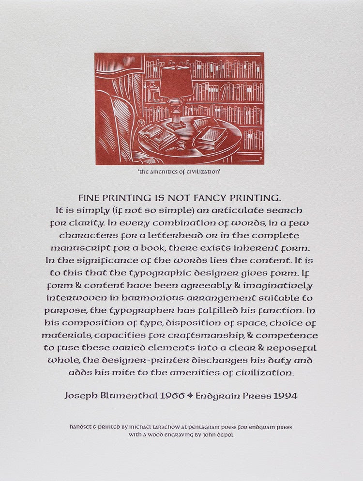 The American Printing History Association. A Type Miscellany Twentieth Anniversary Broadside Portfolio