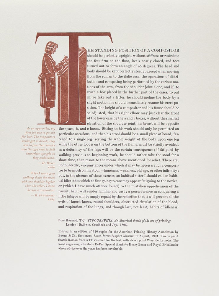 The American Printing History Association. A Type Miscellany Twentieth Anniversary Broadside Portfolio