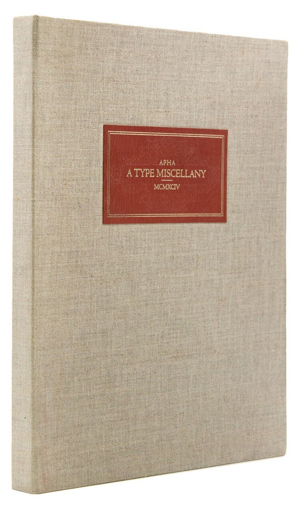The American Printing History Association. A Type Miscellany Twentieth Anniversary Broadside Portfolio