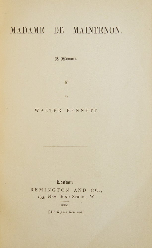 Madame de Maintenon, A Memoir