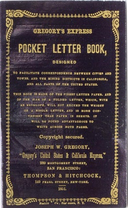Item #320912 Gregory's Express Pocket Letter Book, Designed to Facilitate Correspondence between...