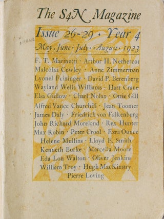 Item #321241 The S4N Issues 26, 27, 28, 29 (Year 4) For May, June, July and August 1923. Hart Crane