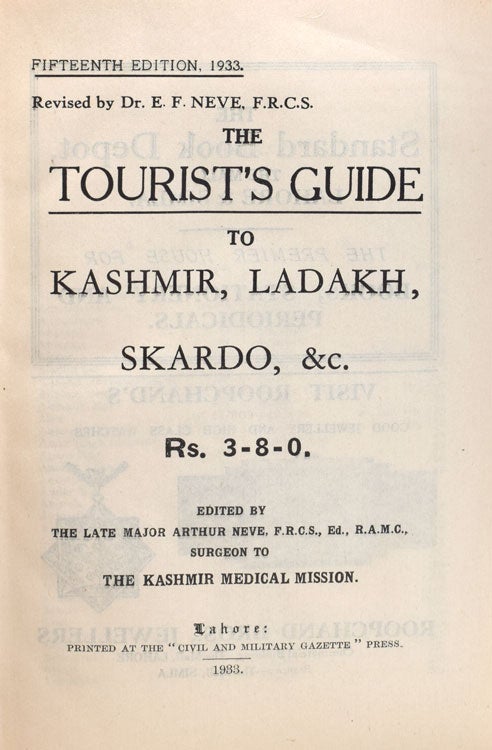 Tourist's Guide to Kashmir, Ladakh, Skardo, & c