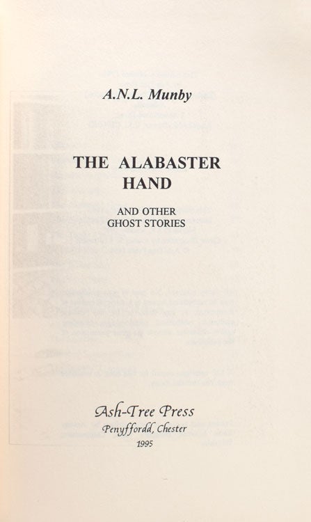 The Alabaster Hand and Other Ghost Stories. [Introduction by Michael Cox]