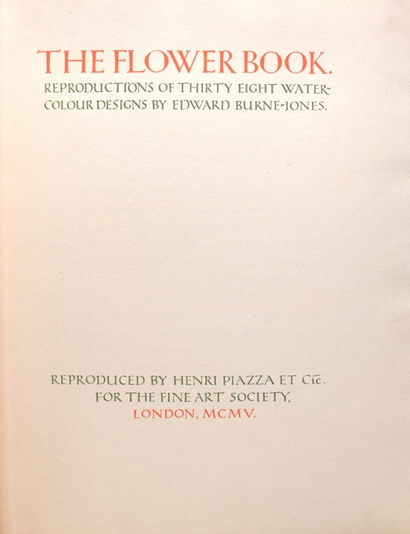 The Flower Book. Reproductions of Thirty Eight Watercolour Designs