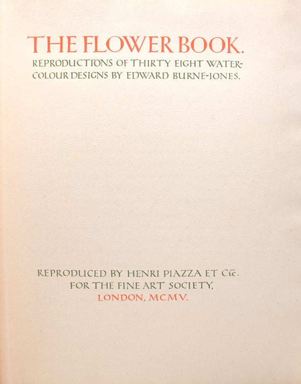 The Flower Book. Reproductions of Thirty Eight Watercolour Designs