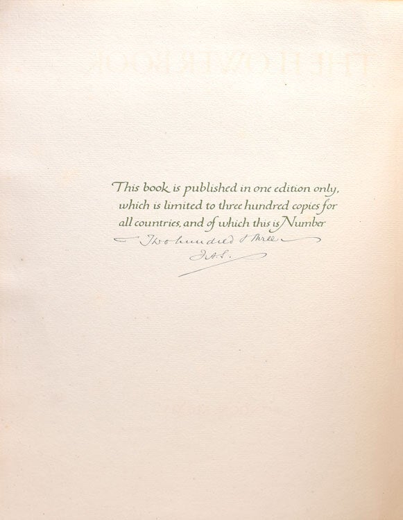 The Flower Book. Reproductions of Thirty Eight Watercolour Designs