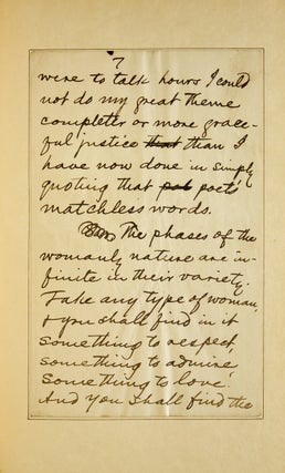 Autograph Manuscript Leaf from a Speech in Praise of Women