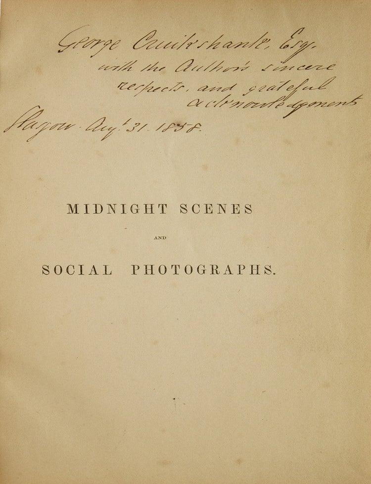 Midnight Scenes and Social Photographs: Being Sketches of Life in the Streets, Wynds, and Dens of the City. By Shadow