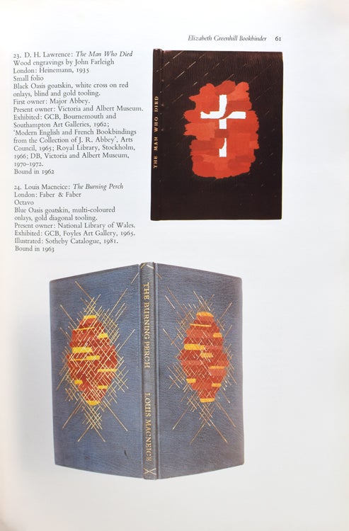Elizabeth Greenhill Bookbinder. A Catalogue Raisonné