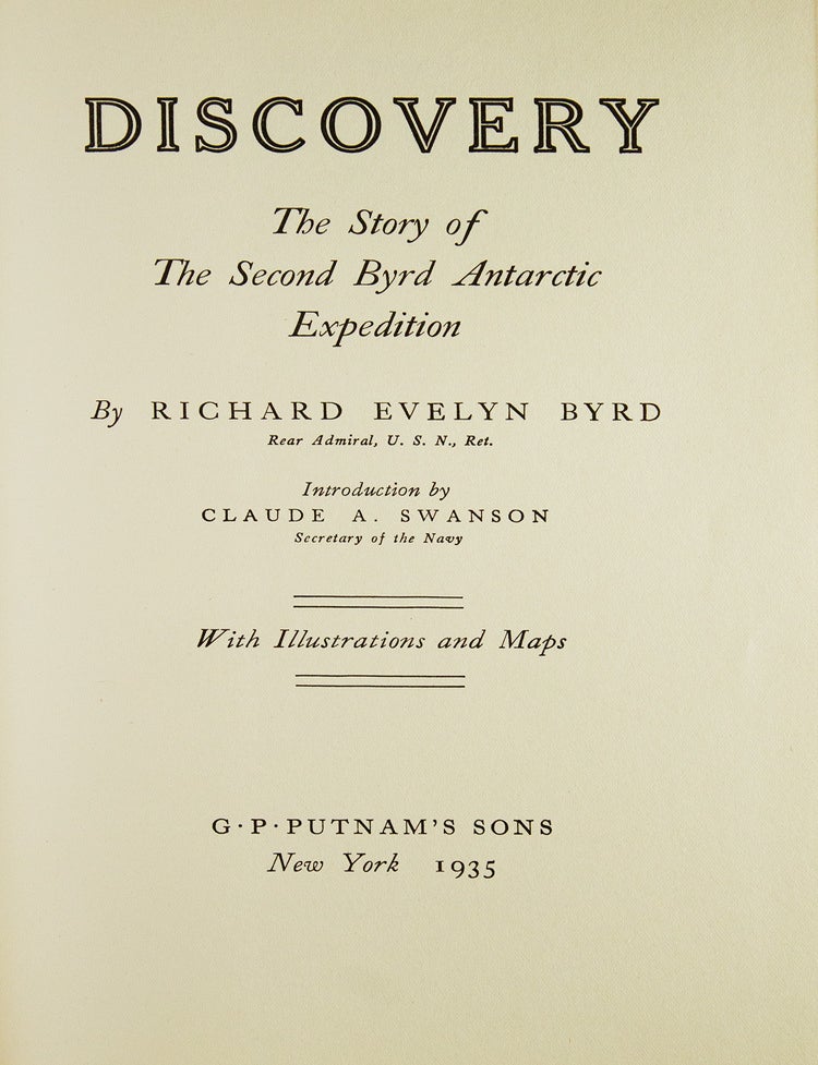 Discovery. The Story of the Second Byrd Expedition