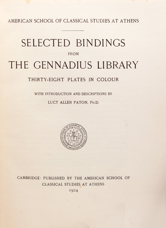 Selected Bindings from the Genadius Library, Thirty Eight plates in color