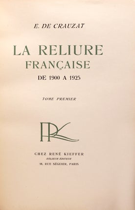 Reliure Française de 1900 à 1925