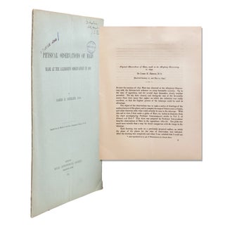 Item #322426 Physical Observations of Mars made at the Allegheny Observatory in 1892. Mars, James...
