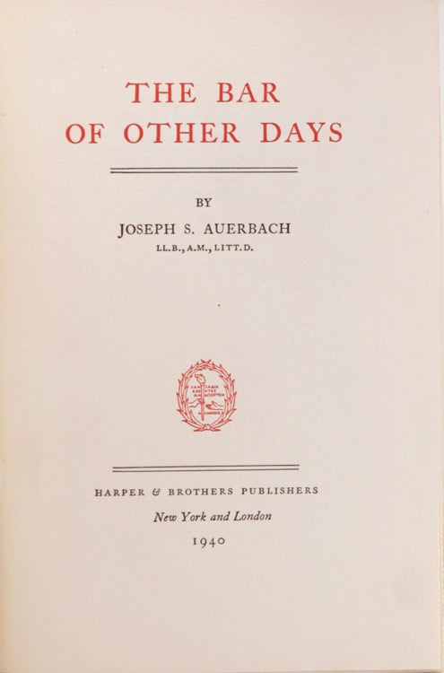 The Bar of Other Days