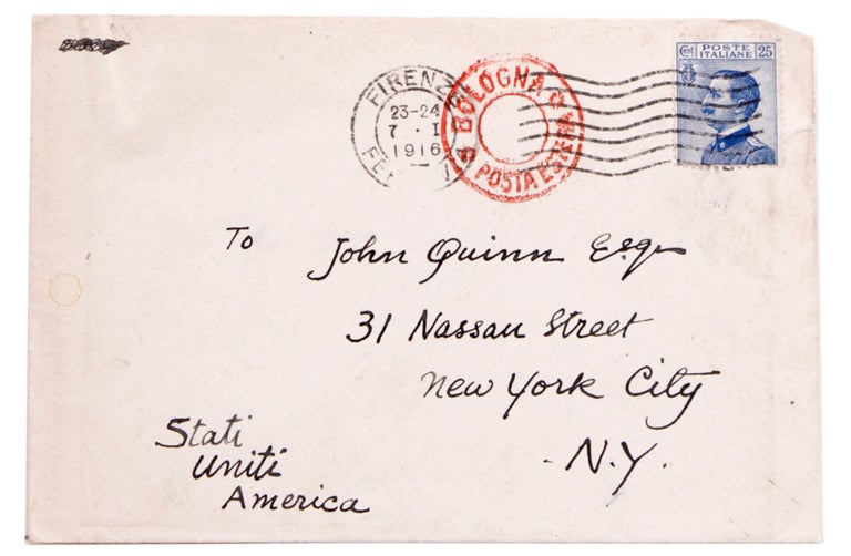 Typed Letter, signed, to John Quinn, concerning a proposed visit to America