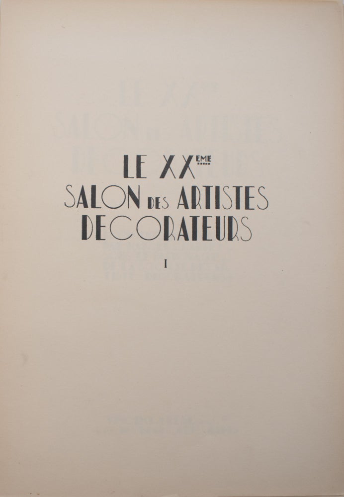 Le XXeme salon des artistes decorateurs