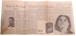 Item #323327 Annotated Letter to NY Times with note to William Targ, her publisher in her hand ,...