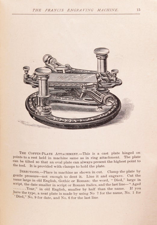 Illustrated Catalogue, Price List and Instruction Book of Francis Engraving Machines...sold by Whoiesale Dealers in Jeweler's Tools..