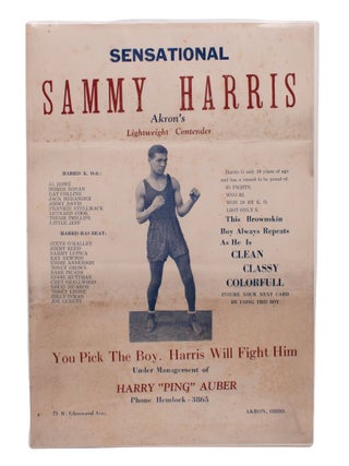 Item #323435 Sensational Sammy Harris. Akron's Lightweight Contender. Boxing