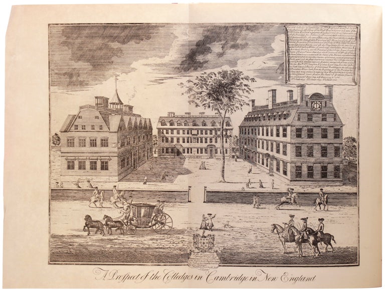 A Prospect of the Colledges in Cambridge in New England. Engraved by William Burgis in 1726. The Description compiled by William Loring Andrews