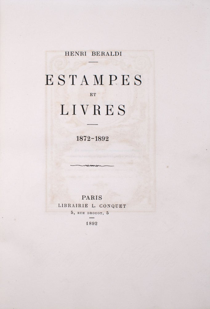 Estampes et Livres 1872-1892